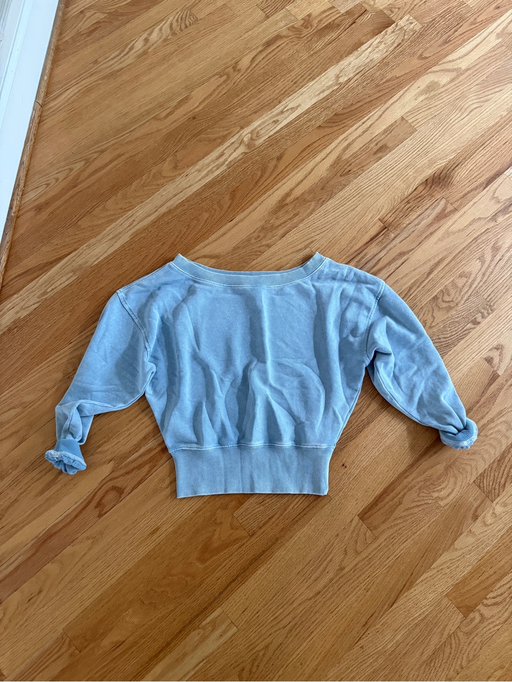 Aerie off shoulder sweatshirt top size XS light blue